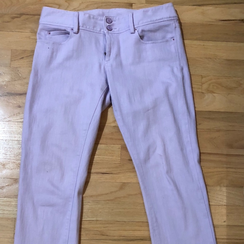 Lavender stretch jeans. 34” inseam